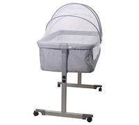 HUOLE Berceau Cododo avec Matelas et Moustiquaire, lit de Voyage, lit bébé Portable avec roulettes, Berceau pour bébé -96 * 57 * 77 cm-Gris