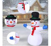 HUOLE Bonhomme de neige gonflable en polyester de 1,2 m avec éclairage LED, décoration de Noël.
