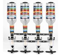 HUOLE doseur Bouteille, Mural, pour 4 Bouteilles, Accessoire Bar, argenté,Distributeur Boissons Mural Pied,Convient Aux Amoureux De La Famille,du Bar Et du Barman 4 Broches (42 g) Argent