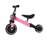 HUOLE Draisienne Enfants Vélo Bébé sans Pédales de 10-36 Mois, Jouet d'Equitation Trotteur Bebe Mini Bike Cadeau Anniversaire Noel Jusqu'à 25 kg, Antivol de Direction-Deux -in-Un (Rose)