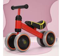 HUOLE Draisienne Enfants Vélo Bébé sans Pédales de 10-36 Mois, Jouet d'Equitation Trotteur Bebe Mini Bike Cadeau Anniversaire Noel Jusqu'à 25 kg, Antivol de Direction-50 * 18 * 38cm- Rouge