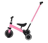 HUOLE Draisienne Enfants Vélo Bébé sans Pédales de 10-36 Mois, Jouet d'Equitation Trotteur Bebe Mini Bike Cadeau Anniversaire Noel Jusqu'à 25 kg, Antivol de Direction-Trois -in-Un (Rose)