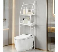 HUOLE Étagère de Salle de Bain Meuble Salle de Bain,Meuble de Rangement WC avec système Anti-basculement, Étagère au-Dessus de la Machine à Laver,47 x 25 x 166 cm - Blanc