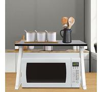 HUOLE Étagère pour Micro-Porte-épices- Extensible - Ondes avec Crochets, Support de Four, Grille à rôtir, étagère de Plan de Travail pour Micro-Ondes, étagère de Rangement de comptoir de Cuisine