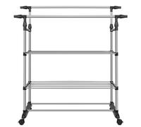 HUOLE Étendoir à vêtements-Séchoir d’intérieurséchoir à Linge Mobile, Fils XXL, Stable et Robuste, Repassage Facile, Transport aisé, Porte-Chaussettes (78 * 42* (70-150) cm-Double pôle)