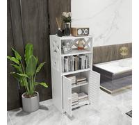 HUOLE Meuble Colonne de Salle de Bain Haute Meuble Rangement, Armoire sur Pied, pour Salon, Salle à Manger, Cuisine, pour Salle de Bain,75 * 22 * 36cm-Blanc
