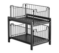 HUOLE Panier Coulissan pour Cuisine, Coulissant Tiroir Étagères pour Placard Meuble Cuisine Salle BainPanier Coulissan pour Cuisine, Garde-Manger, 26 x 37 x 38,5 cm (Noir)