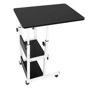 HUOLE Petite Table d'appoint - Table de Chevet - Table Basse - Table de Chevet Mobile - Armoire de canapé avec roulettes - Lit ou canapé - Table d'appoint pour adultes-60 * 40 * 76-86.5 cm-Noir