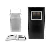 HUOLE Poubelle à Cendrier d'Hôtel Poubelle de Recyclage Ordure Déchet Extérieur Ecole Unité Bureau Restaurant Hôpital -24 * 24 * 60cm 35L-noir (2PC)