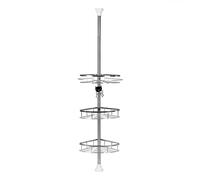 HUOLE Serviteur de Douche Telescopique, 3 niveaux douches,Serviteur de Douche Telescopique, Salle de bain étagère d'angle douche télescopiquecadre en acier inoxydable,réglable 110-280cm (3étage)