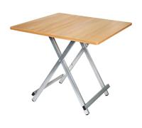 HUOLE Table Basse relevable, Extensible relevable en Table à Manger rectangulaire Plateau façon hêtre Pied Noir Design Industriel,60 * 60 * 52cm