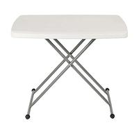HUOLE Table Compacte et Pliable, Petite Table Rectangulaire Pliante, Table d'appoint Portable pour l'extérieur, Blanc -76 x 50 x 50/62/74 cm
