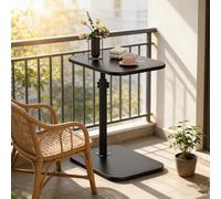 HUOLE Table d’appoint, C Form Tables CanapéHauteur réglable, 360 ° pivotant,Bout de Canapé, Petite Table Basse pour Salon, Chambre,40 x 30 x 80 cm (Noir)