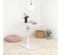 HUOLE Table d’appoint, C Form Tables CanapéHauteur réglable, 360 ° pivotant,Bout de Canapé, Petite Table Basse pour Salon, Chambre,40 x 30 x 80 cm (Blanc)