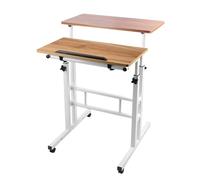 HUOLE Table d'appoint pour Salon,canapé,extérieur,Réglable en Hauteur,Bout de canapé Bureau Assis-Debout, pour Salon, Chambre,60 x 60 x 67-115 cm (Petit Format B)