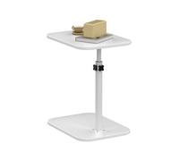 HUOLE Table d'appoint pour Salon,canapé,extérieur,Réglable en Hauteur,Bout de canapé Bureau Assis-Debout, pour Salon, Chambre,40 x 30 x 80 cm - Forme en C - Blanc