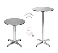 HUOLE Table de Bar Haute 2en1 en alu Hauteur réglable Pliable 70cm/110cm Mange Debout extérieur Table Ronde, avec Plateau Pliant Peu encombrant(60 * 60 * 70/110cm (Rond))