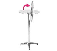 HUOLE Table de Bar Haute 2en1 en alu Hauteur réglable Pliable 70cm/110cm Mange Debout extérieur Table Ronde, avec Plateau Pliant Peu encombrant(60 * 60 * 70/110cm (Rond))