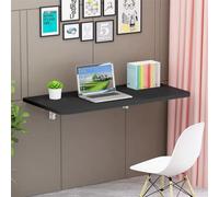 HUOLE Table Pliante Murale,Table Murale Rabattable en Bois, Table Pliante Multifonctionnelle, Tables de Salle à Manger, Bureau d'ordinateur,Table de Cuisine-80 * 50 * 1.6 cm-Noir