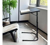 HUOLE Table pour Lit Canapé, Bureau Mobile, Informatique 4 Roulante Verrouillable, Table d'Appoint pour Chambre,Table de Lit Roulette- (43 * 43 * 69cm (Noir))