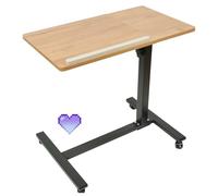 HUOLE Table pour Ordinateur Portable Réglable en Hauteur, Lit Roulette, Bureau Debout Mobile, D'ordinateur Mobile, 60*34.5*58-90cm (Couleur Bois)