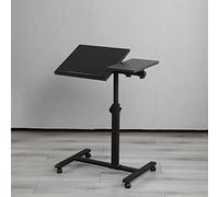 HUOLE Table pour Ordinateur Portable-Table de lit Pliante avec Roulette Réglable en Hauteur, Bureau pour Ordinateur Portable, Bureau Debout, Table d'ordinateur Mobile(60 * 34.5 * 58/90cm - Noir)