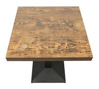 HUOLE Table Salle à Manger, Table de Cuisine, pour 2-4 Personnes, Style Campagnard, Surface Résistante à l'eau, pour Salon,60 x 60 x 75 cm (Horloge)