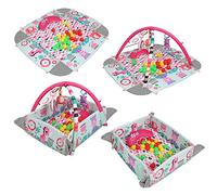 HUOLE Tapis de jeu bébé avec arche de jeu, 2en1 tapis d'eveil et parc bebe, jouer du piano pour nouveau-nés, jouets éducatifs pour garçons et filles âgés de 1 à 36 mois-5 en 1-Rose
