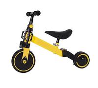 HUOLE Vélo Bébé sans Pédales Draisienne Enfants 12-36 Mois, Cadeau de Premier Anniversaire pour Bébé, Jeux Intérieur et Exterieur Enfant 1-3 Ans, Vélo d'Équilibre pour Garçons et Filles- (Jaune)