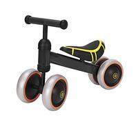 HUOLE Vélo d'Equilibre Enfants Evolutif avec Siège et Guidon Réglables, Tricycle à Pédales Convertible avec 3 Roues EVA, Draisienne Intérieur Extérieur pour Enfants 1-4 Ans (50 x 18 x 38 cm - Noir)