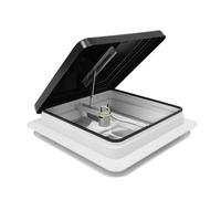 HUOMMGS 42 x 42cm Lanterneau Camping Car & Ventilateur 12V Camping Car avec Moustiquaire Lanterneau Hublot Caravane Trappe de Toit Universelle Silencieux Ventilateur de Toit Caravane (Noir)