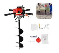 HUOMMGS 63CC 3CV Tariere Thermique 2 Temps Moteur Professionnelle Tariere Manuelle Tarière Thermique avec 200mm Mèches, Lunettes de Protection 7500 TR/Min Perceuse de Jardin pour Ferme, Jardin