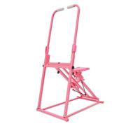 HUOMMGS Appareil de fitness pliable avec 3 niveaux d'inclinaison réglable - Machine d'escalade verticale avec mains courantes - Jusqu'à 100 kg - Pour salon, chambre à coucher - Rose