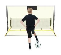 HUOMMGS Buts de football 2 en 1 avec double filets de 210 cm - Pliable - Filet de football professionnel pour l'entraînement des passeports et des balles de tête