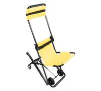 HUOMMGS Chaise d'escalier manuelle - Charge : 159 kg - Chaise d'escalier manuelle pour personnes âgées - Pliable - Avec 4 roues - Pour sites sportifs, zones militaires (jaune)