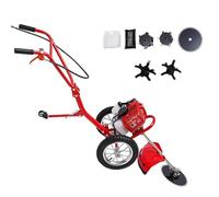 HUOMMGS Débroussailleuse 2 en 1 à essence et motoculteur à essence avec lame de désherbage et lame de desserrage 49 CC 1500 W Moteur à 2 temps à refroidissement à air Motobineuse manuelle avec