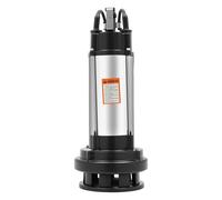 HUOMMGS Pompe à eaux usées 1500 W Pompe à boue 36000 l/h Hauteur de refoulement max. 22 m & profondeur d'immersion max. 30 m Pompe submersible pour eaux usées Pompe à eau avec poignée Haute efficacité