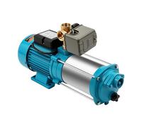 HUOMMGS Pompe centrifuge auto-amorçante 4000 l/h 1,3 kW Pompe de jardin avec pressostat 8 m Hauteur d'aspiration Pompe à eau améliorée en acier inoxydable Pompe de jardin avec manomètre Pompe de