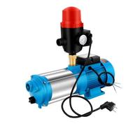 HUOMMGS Pompe centrifuge auto-amorçante 4000 l/h - 1300 W - Pompe de jardin avec bouton pression - Hauteur d'aspiration 8 m - Pompe à eau avec manomètre - Professionnel - Acier inoxydable - Pompe de