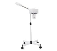 HUOMMGS Sauna facial 800 W - Réglable en hauteur - 30 à 40 cm - Nettoyeur de pores mobile - Avec 4 roues - 750 ml - Cosmétique professionnel - Avec buse rotative à 360° - Pour spa - Blanc