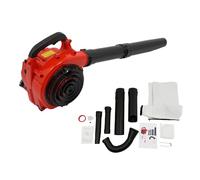 HUOMMGS Souffleur à feuilles à essence 25,4 CC 750 W - Moteur à 2 temps refroidi par air - Avec 1 sac de collecte et allumage électronique 0,13 m³/s