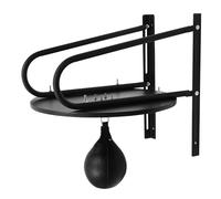 HUOMMGS Speedball Boxing Poire de boxe réglable en hauteur 30 cm avec plaque ronde de 60 cm, roulement à billes à 360 °, kit de montage mural pour la maison, les salles de sport