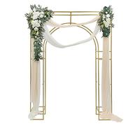 HUOMMGS Support d'arche de mariage - 180 x 240 cm - Support autonome - Jusqu'à 20 kg - Doré - Pour arche de mariage, fiançailles, douche de bébé