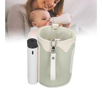 HUONIU Chauffe-biberon portable pour bébé avec affichage LED, température réglable à 21 vitesses, sac chauffe-lait rechargeable par USB pour bouteille de lait de moins de 3,15 (Green)