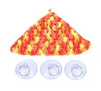 HUONIU Hamac pour Hamster Filet Tissé Doux avec Ventouses Fortes pour Reptiles Hamac Triangle Mélange Rouge Jaune Petit (Triangulaire Petite Taille)
