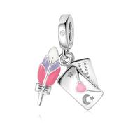 HuooNew Breloque en argent sterling 925 en forme de planète scintillante avec zircons bleus, mini breloque cœur Pixar Up Carl et Ellie compatible avec les bracelets Pandora