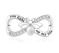 HuooNew Breloque en argent sterling 925 phosphorescente et symbole de l'infini pour bracelet serpent européen - Bijoux de vacances - Cadeau pour femme