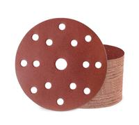 Huopueit 50 Pièces Disque Abrasif 150 mm 15 Trous Papier Disque Poncage Grain 180 pour Ponceuse Excentrique