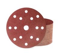 Huopueit 50 Pièces Disque Abrasif 150 mm 15 Trous Papier Disque Poncage Grain 60 pour Ponceuse Excentrique