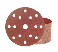 Huopueit 50 Pièces Disque Abrasif 150 mm 15 Trous Papier Disque Poncage Grain 80 pour Ponceuse Excentrique
